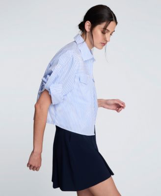 Women's Striped Boxy Cropped Top