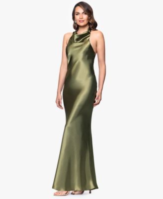 Women's Halter-Neck Sleeveless Satin Gown 