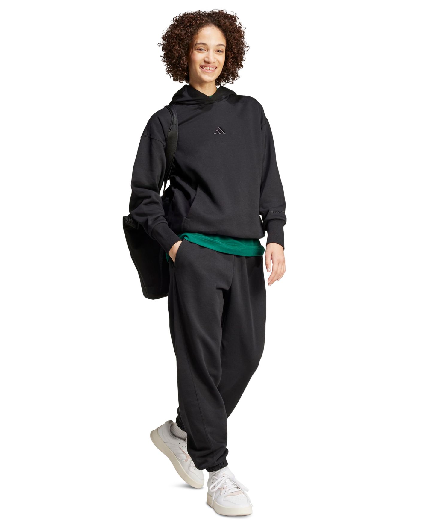 Женские брюки adidas All Season Loose Drawstring, цвет: Чёрный — фото 2