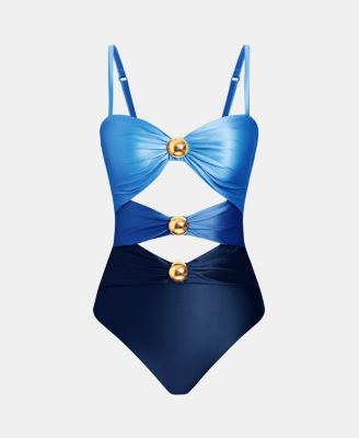 Women's Golden O-Ring Linked One Piece Swimsuit