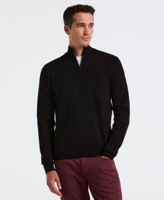Perry Ellis - Men's Long-Sleeve Ottoman Quarter-Zip Sweater