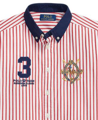 Boys' 8-20 Pony Crest Striped Poplin Shirt