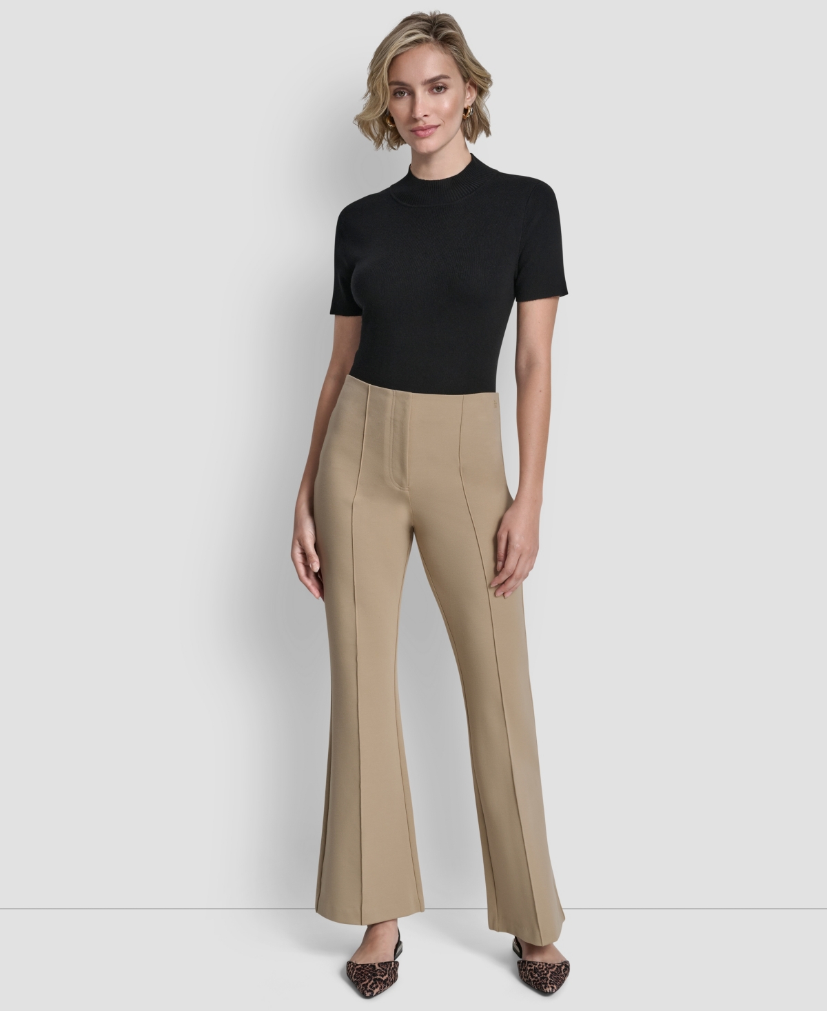 Dkny Women's Front Seam Flare Leg Pants In Brown