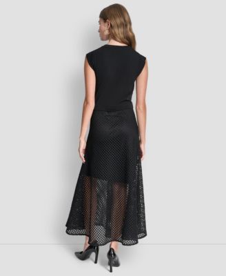 Women's Sleeveless Mix Media Fauchet Dress