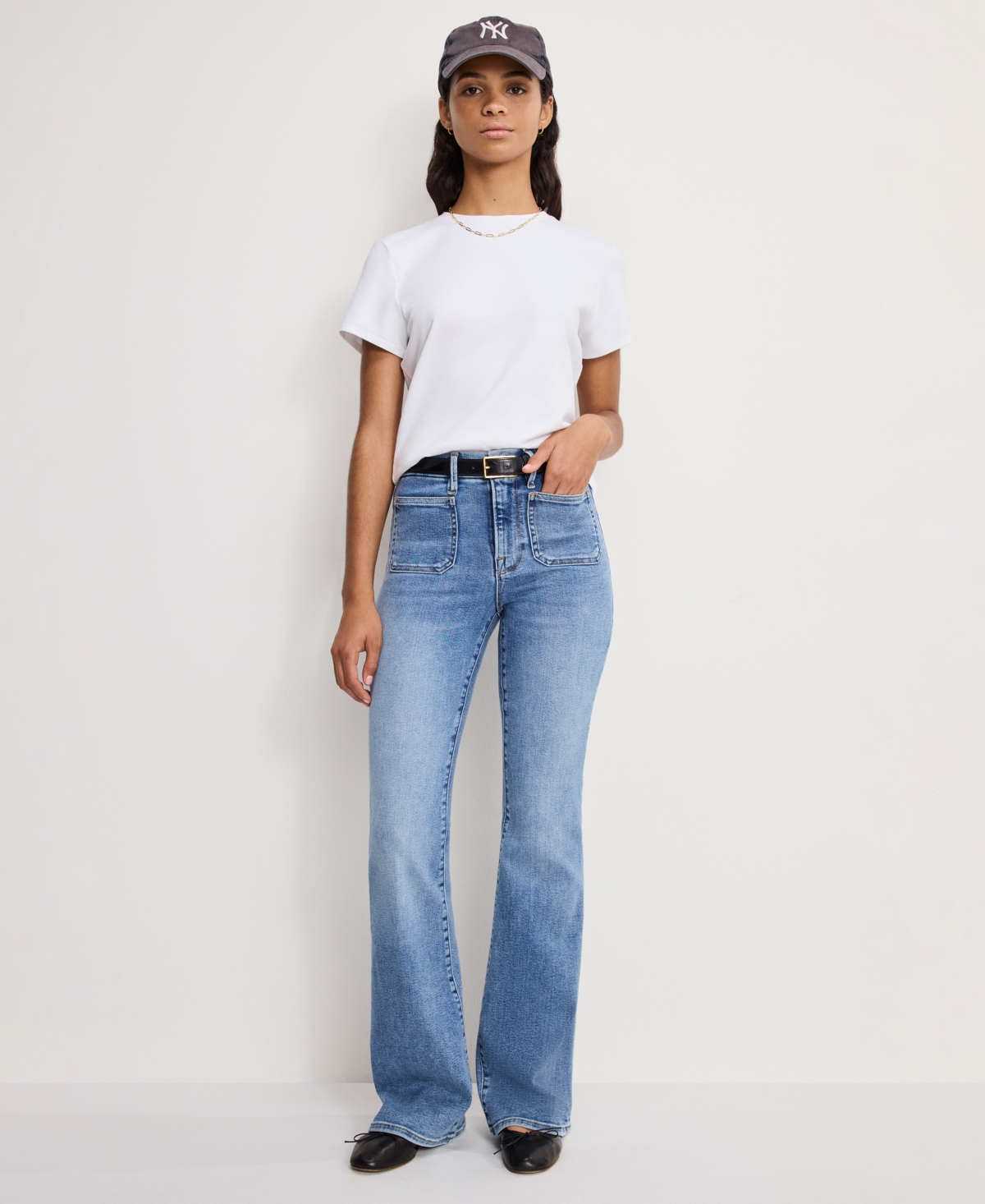 Good American Women's Slim Fit Flare Leg Jeans