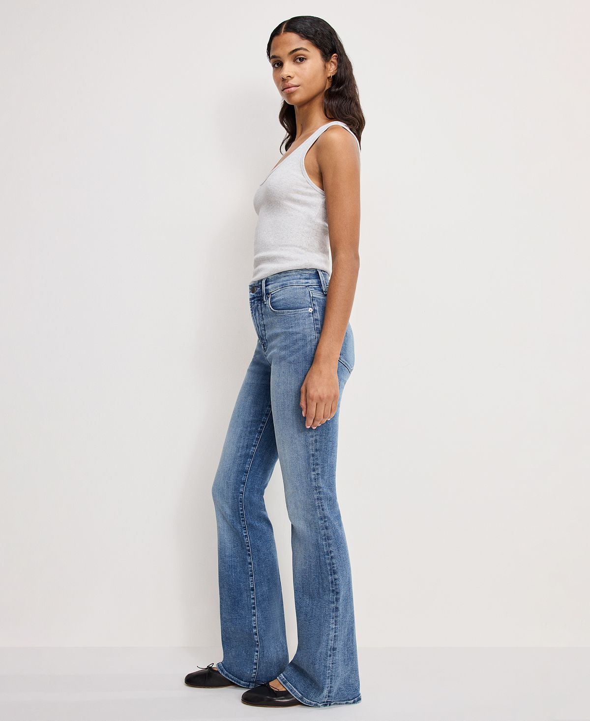 Good American Women's Good Legs Flare Jeans view 3 — MAYCSS fashion products