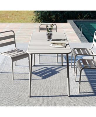 Set of 1   with 4 chairs Sella Long Outdoor Dining Table