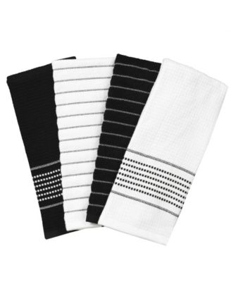 Skipping Stripe Wave Cotton Kitchen Towels, Set of 4