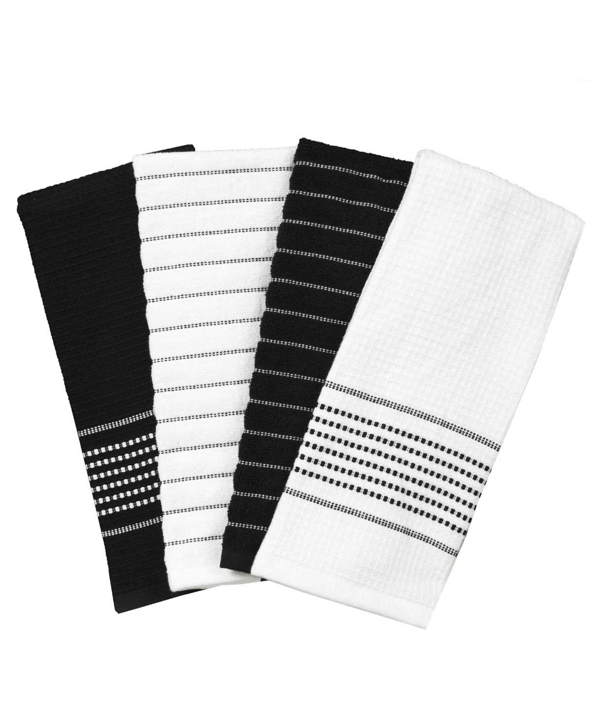 All-Clad Skipping Stripe Wave Cotton Kitchen Towels, Set of 4