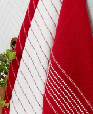 Skipping Stripe Wave Cotton Kitchen Towels, Set of 4