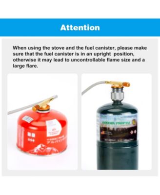 Camping Gas Stove, 3700W Portable Backpacking Stove with Piezo Ignition, Portable Burner, Camping Stove Adapter and Carrying Case for Outdoor Cooking