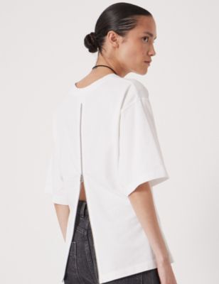 Women's Zip Detail Short Sleeve T-Shirt