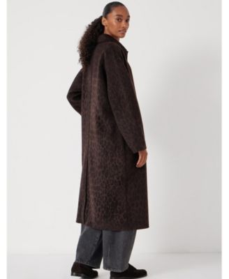 Women's Edie Pure Wool Leopard Double Faced Coat
