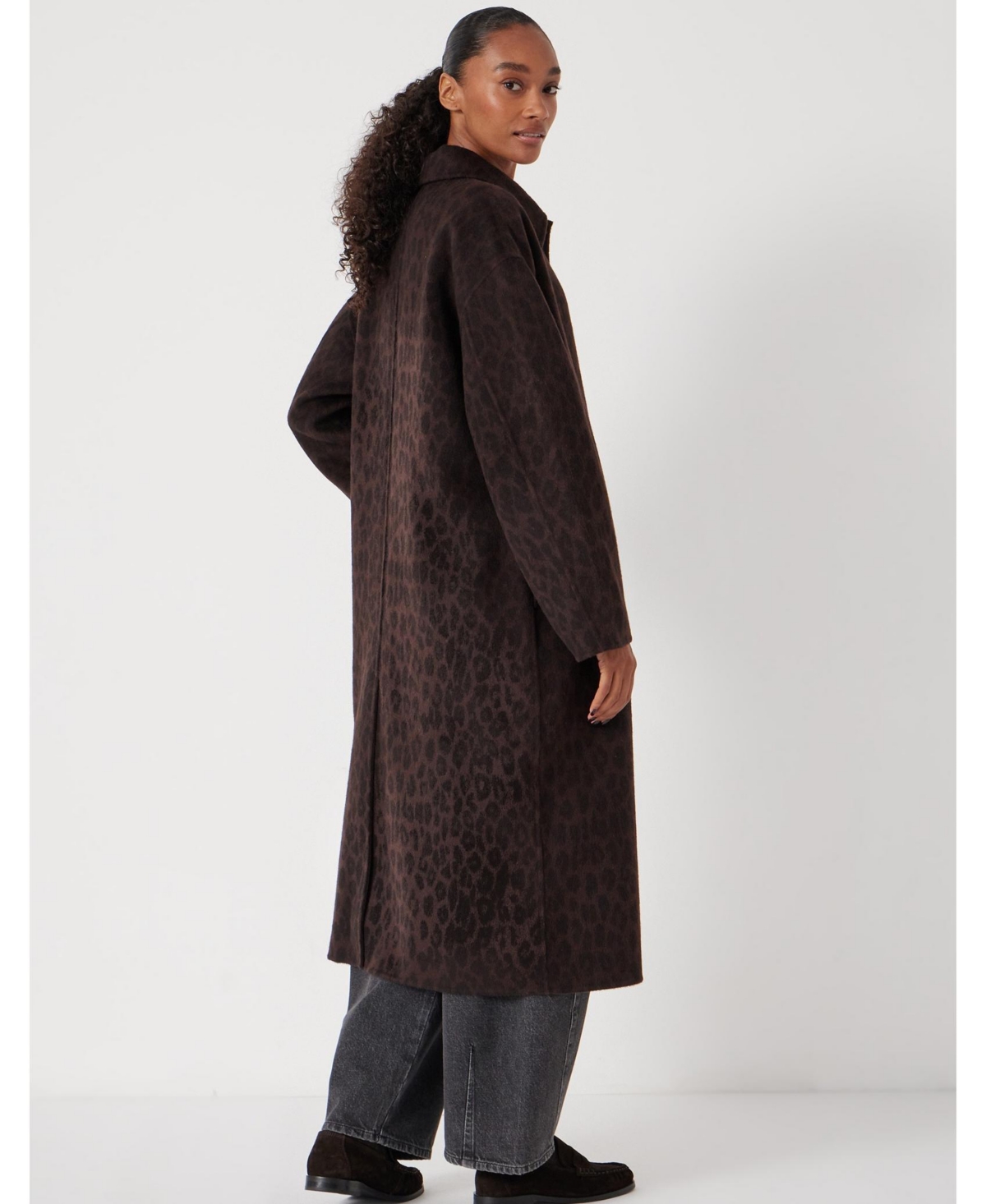 Hush Women's Edie Pure Wool Leopard Double Faced Coat