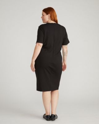 Women's Plus Size Envelope Neck Ponte Dress