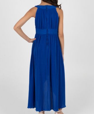 Girls 7-16 Pleated Glitter Chiffon Dress