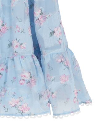Girls 7-16 Floral Burnout Chiffon Long-Sleeve Dress