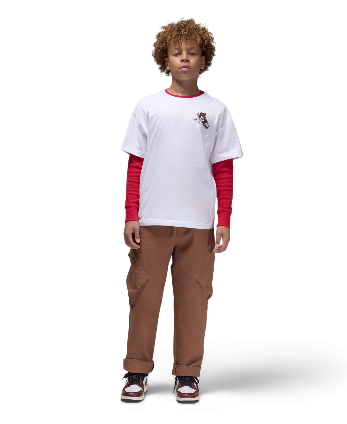 Jordan Air Big Boys 8-20 Crewneck T-shirt In White