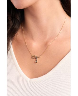 Chocolate Diamond, Nude Diamond, & Blackberry Diamond Snake Adjustable 19" Pendant Necklace (1/4 ct. t.w.) in 14k Gold