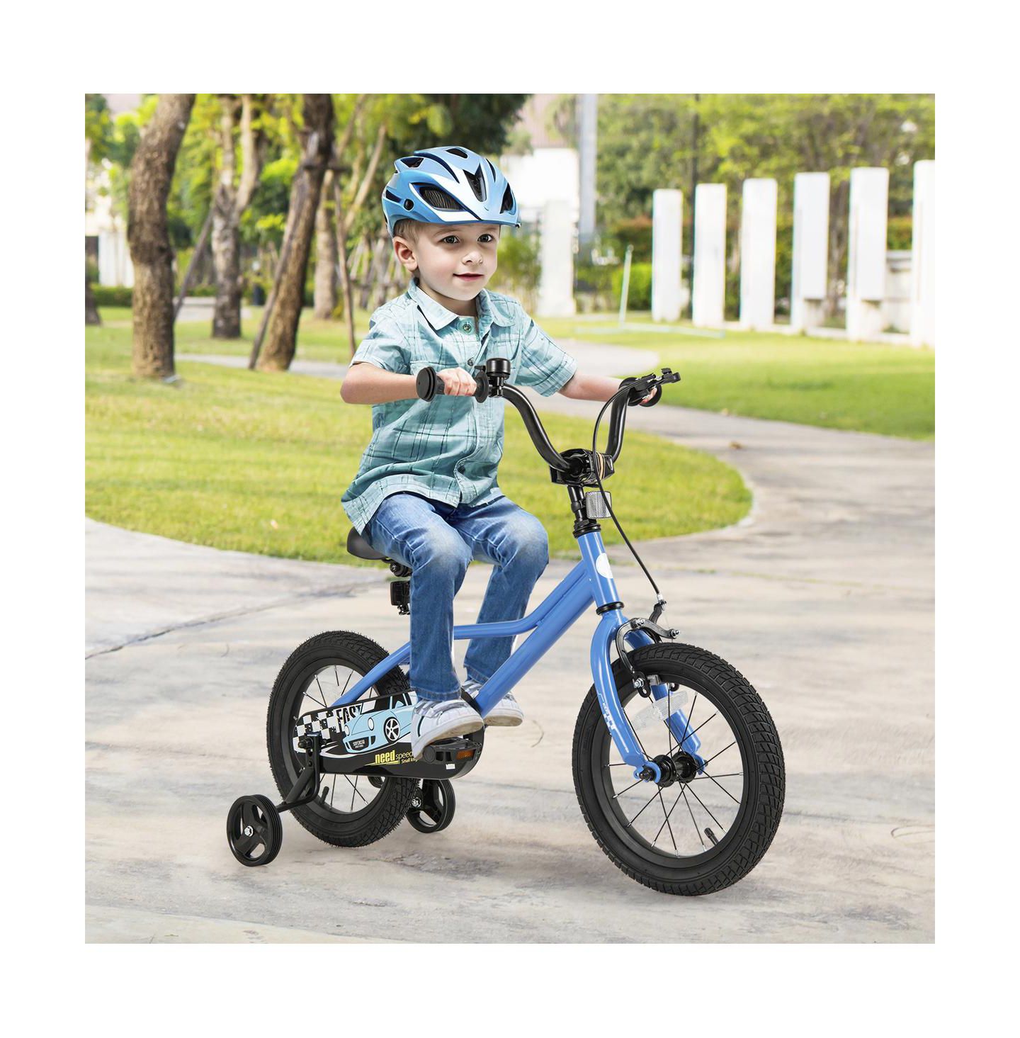 Детская игрушка SUGIFT 14 Inch Kids Bike with Removable Training Wheels Ages 3-5, цвет: Синий — фото 9