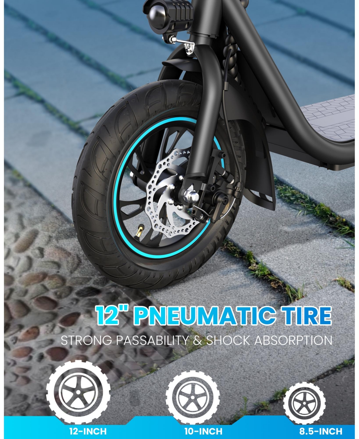 FormnestCastle Electric Scooter for Adults, Electric Scooters with Basket, Max 20 Miles & 18.6MPH Power by 550W, Foldable Adult Scooter