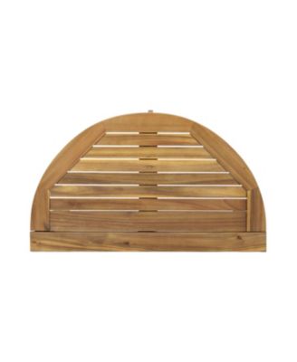 Outdoor Acacia Wood 3 Piece Half Round Folding Bistro Set Natural