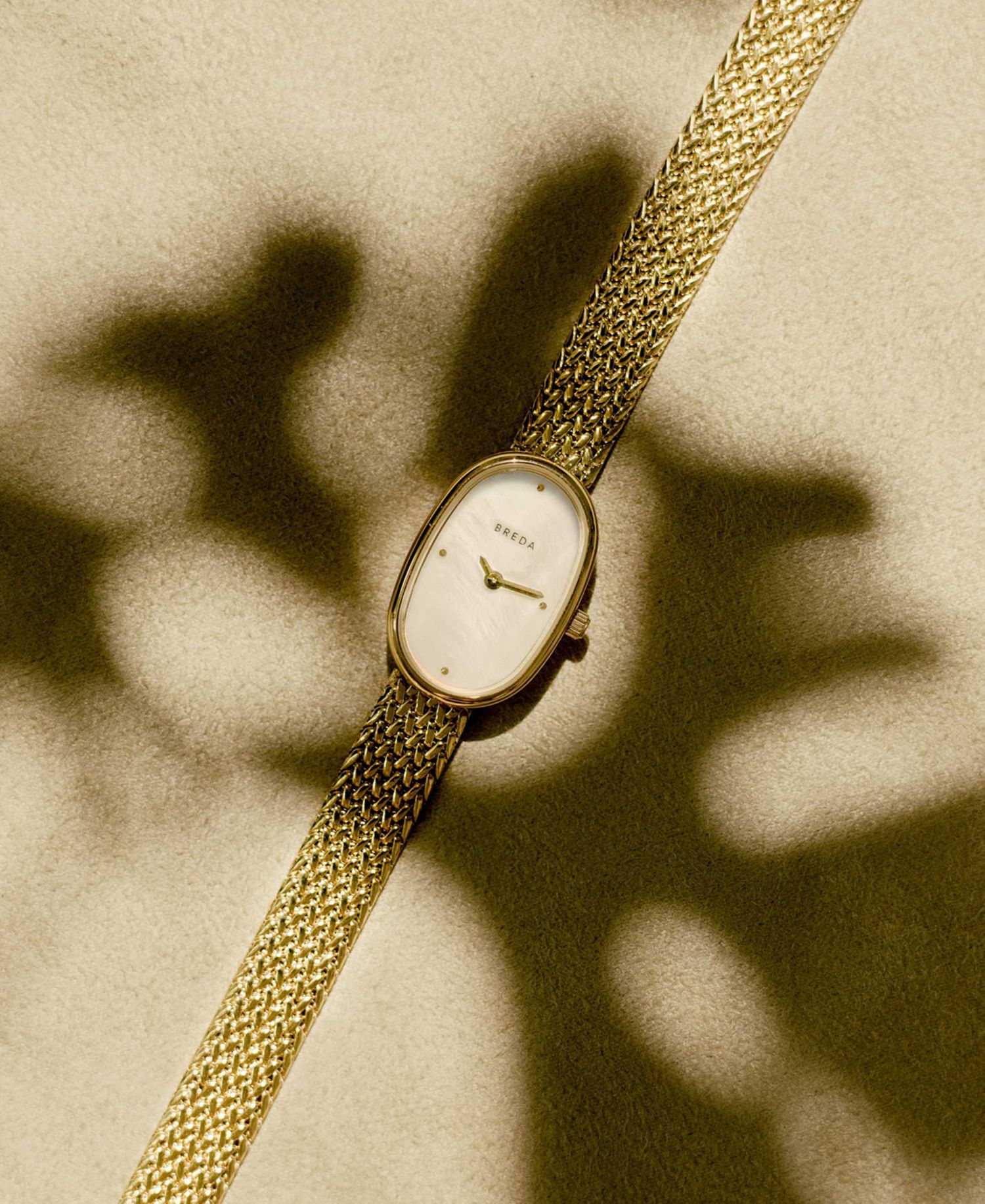 Women's 'Jane Tethered' Gold Stainless Steel Mesh Watch, 18mm