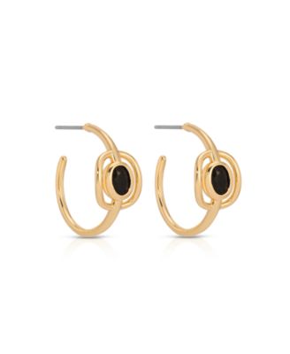Gold Plated Crystal Cage Hoop Earrings