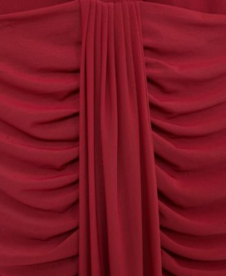 Women's Sheer Ruched Maxi Dress