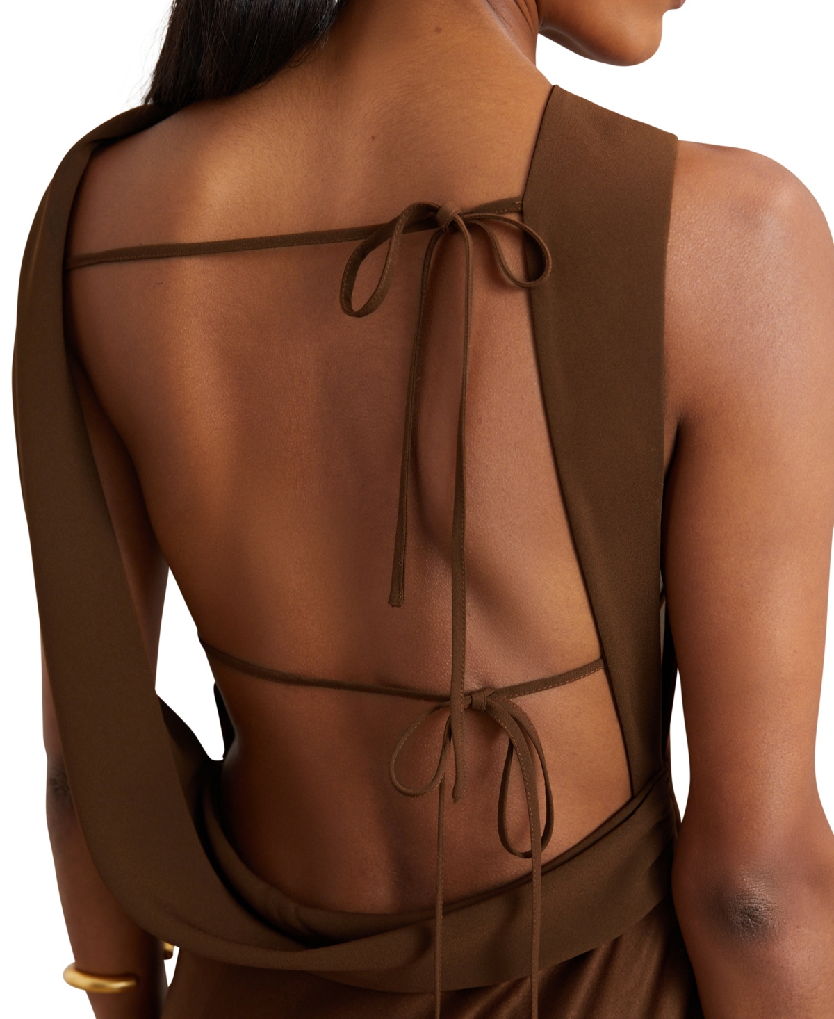 Reiss Women's Satin Draped Open-Back Dress