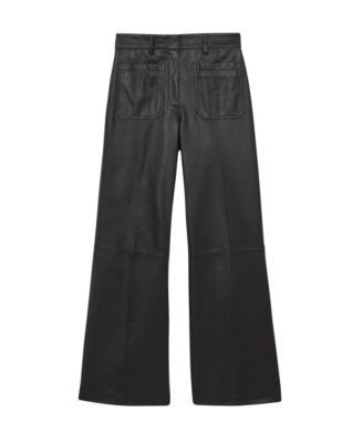 Women's Leather High-Rise Flared Pants