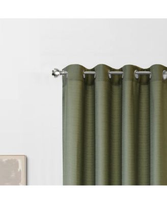 Cameron Light Filtering Slub Textured Exclusive Grommet Curtain Panel 52" x 108" Olive