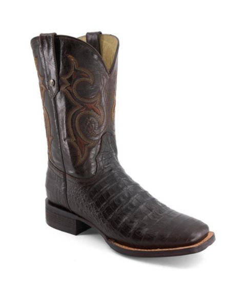 Мужские ботинки Forastero Croco Embossed Leather Cowboy, цвет: Коричневый