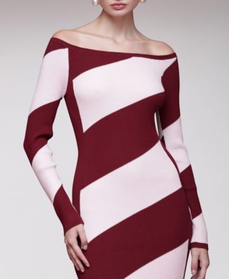 Women's Off-The-Shoulder Midi Sweater Dress