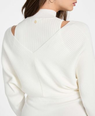 Women's Long-Sleeve Dolman Anita Rib Bodycon Dress