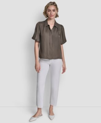 Women's Short-Sleeve Park Satin Top