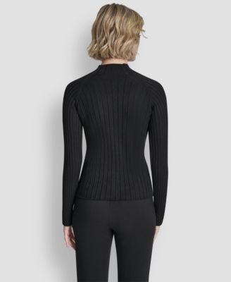 Women's Long-Sleeve Cord Detail Rib Sweater