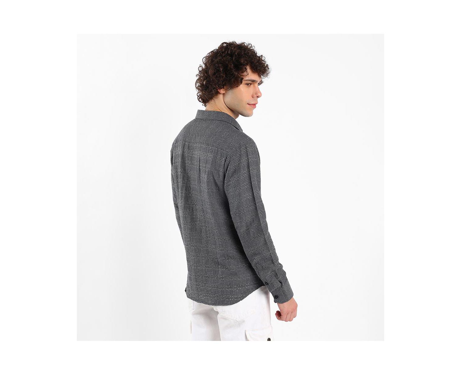 Men's Solid Textured Knit Shirt