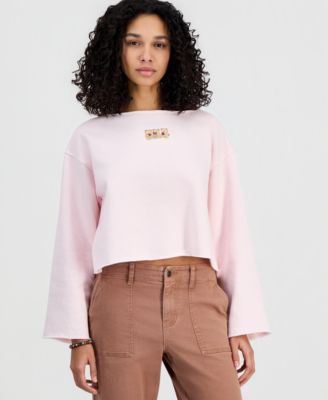 Juniors' Boat-Neck Fleece Sweatshirt