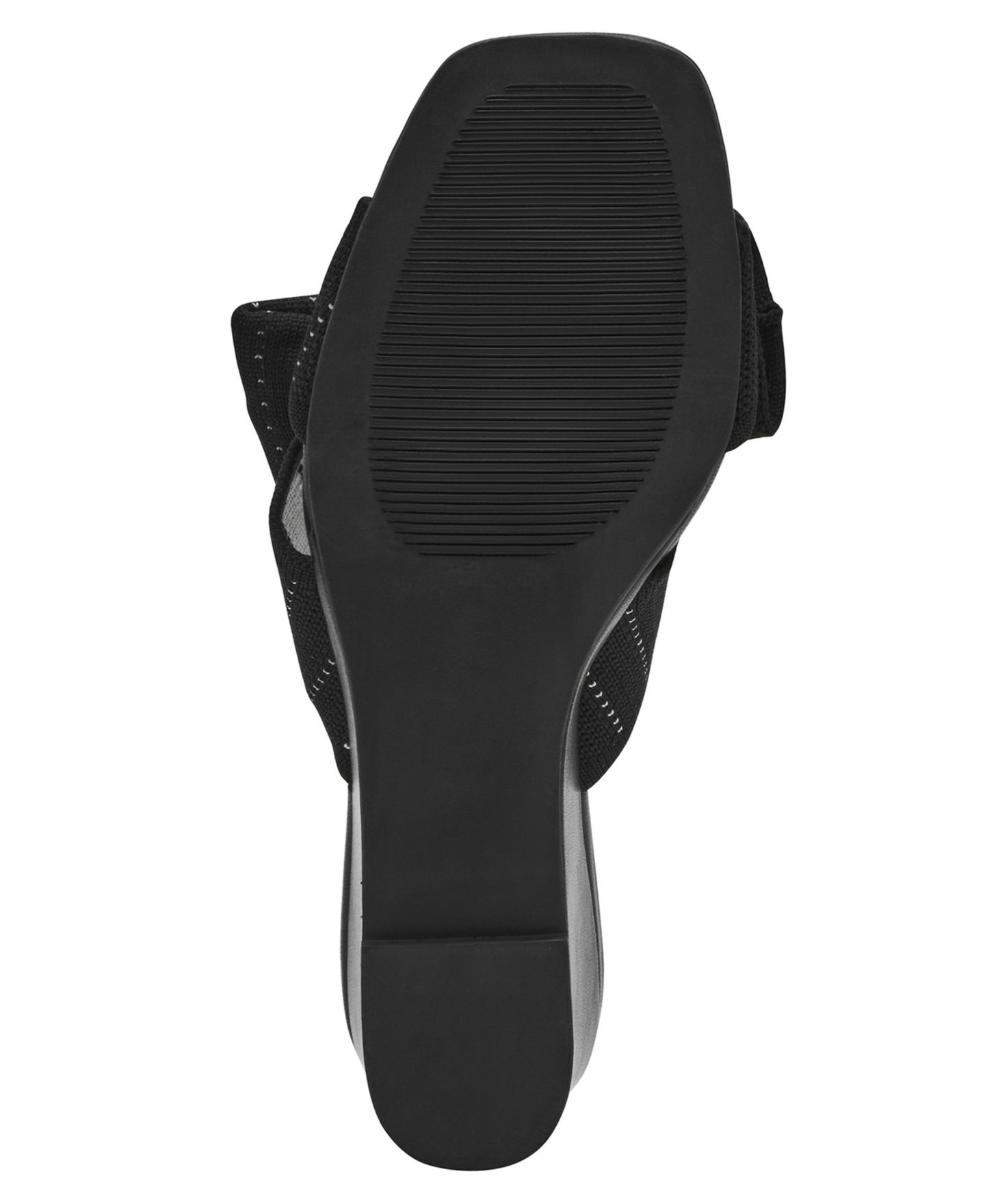 Женские сандалии Anne Klein Dara Bow Wedge, цвет: Чёрный вязаный — фото 5