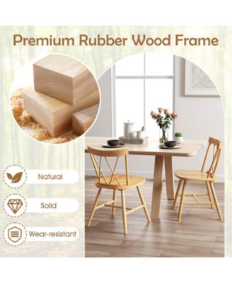 Costway Dining Chairs Farmhouse Kitchen Chair with Rubber Wood Frame