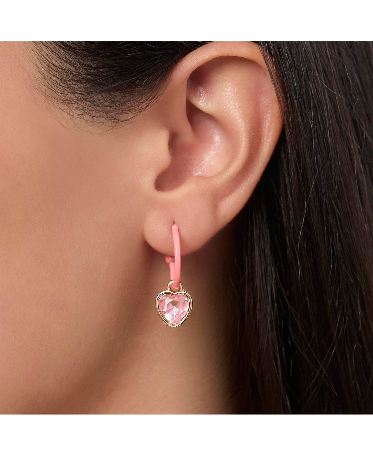 Disney Minnie Mouse Pink Bow Charm Hoop Earring Set, 3 Charms and 1 Hoop