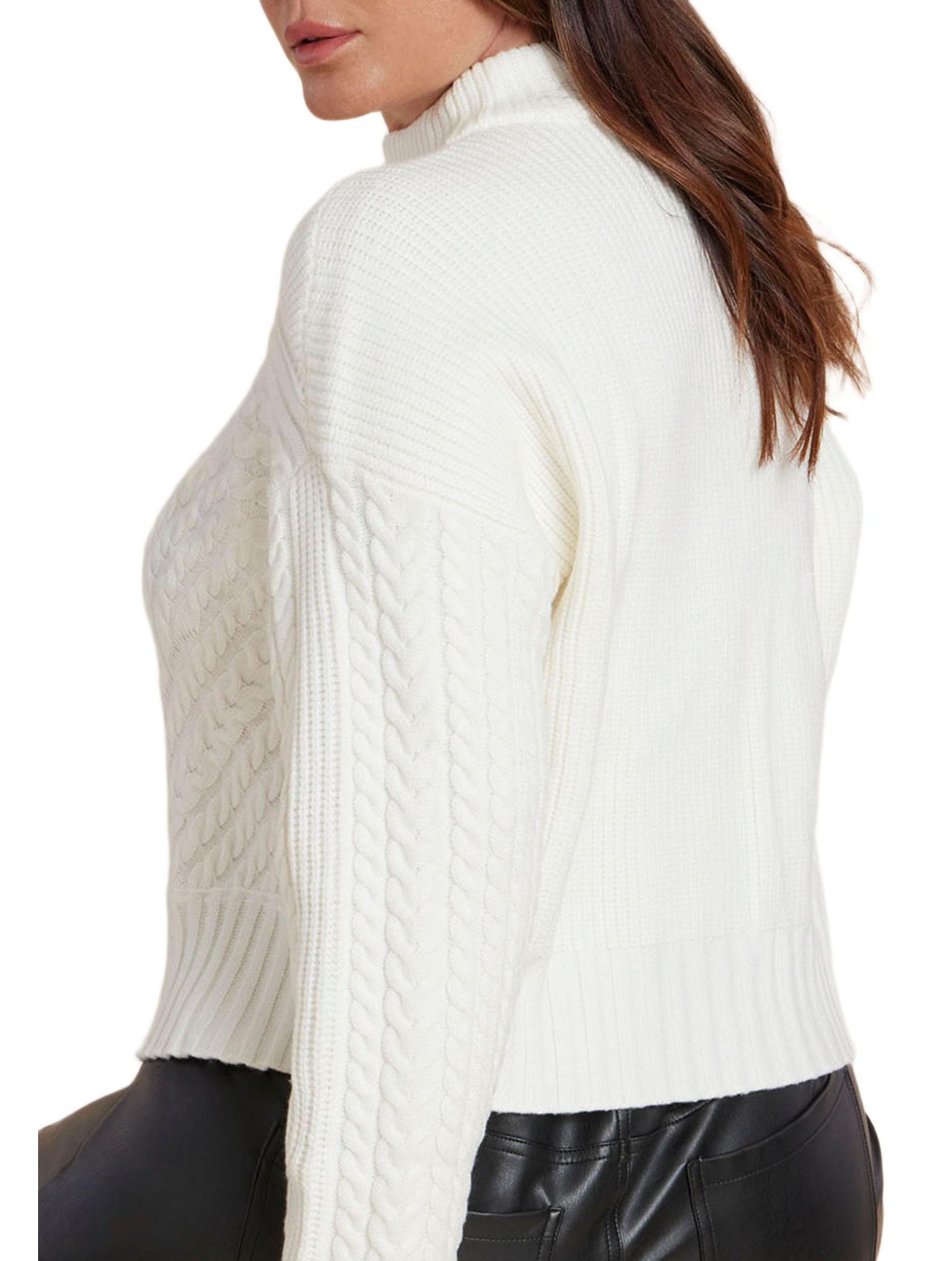 Women's Cableknit Funnelneck Sweater