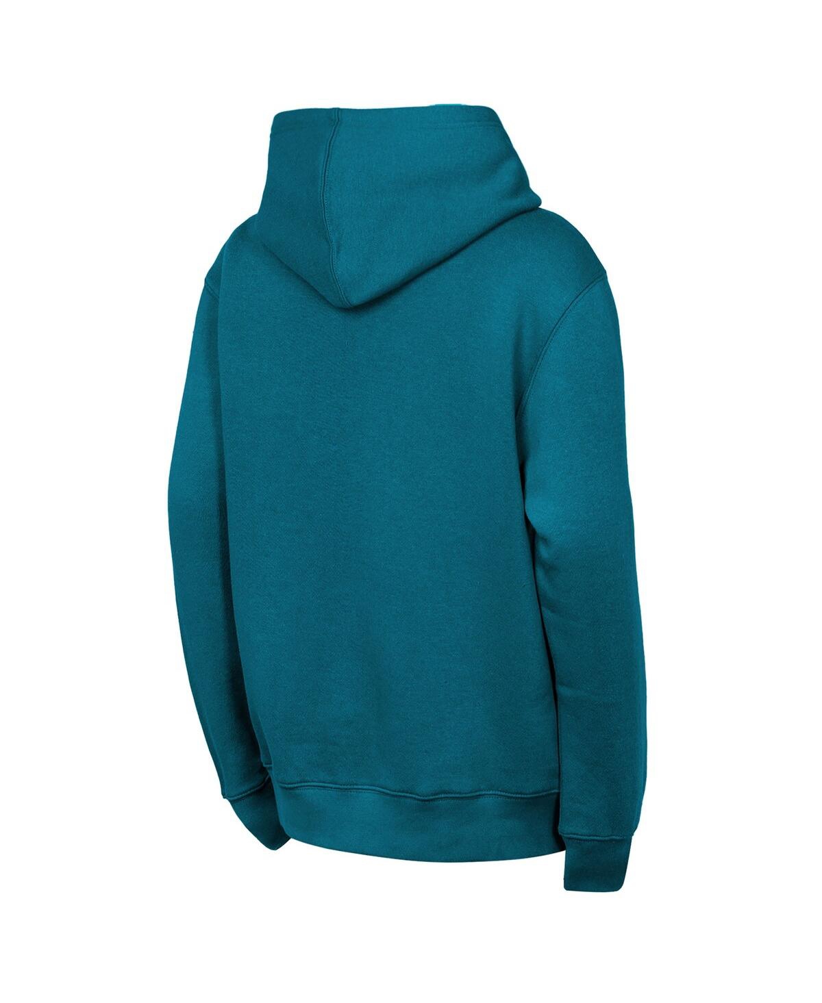 Outerstuff Big Boys And Girls Teal Jacksonville Jaguars Back To Basics Hoodie In Blue
