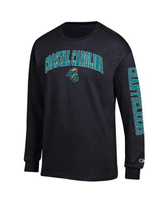 Men's Black Coastal Carolina Chanticleers Arch Over Logo 2-Hit Long Sleeve T-Shirt