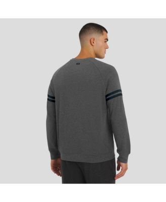 Men's Dark Heather Gray Carolina Panthers Players Lounge Raglan Tri-Blend Sweatshirt