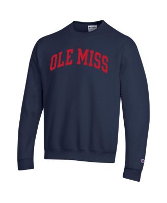 Men's Navy Ole Miss Rebels Basic Arch Fleece Pullover Sweatshirt
