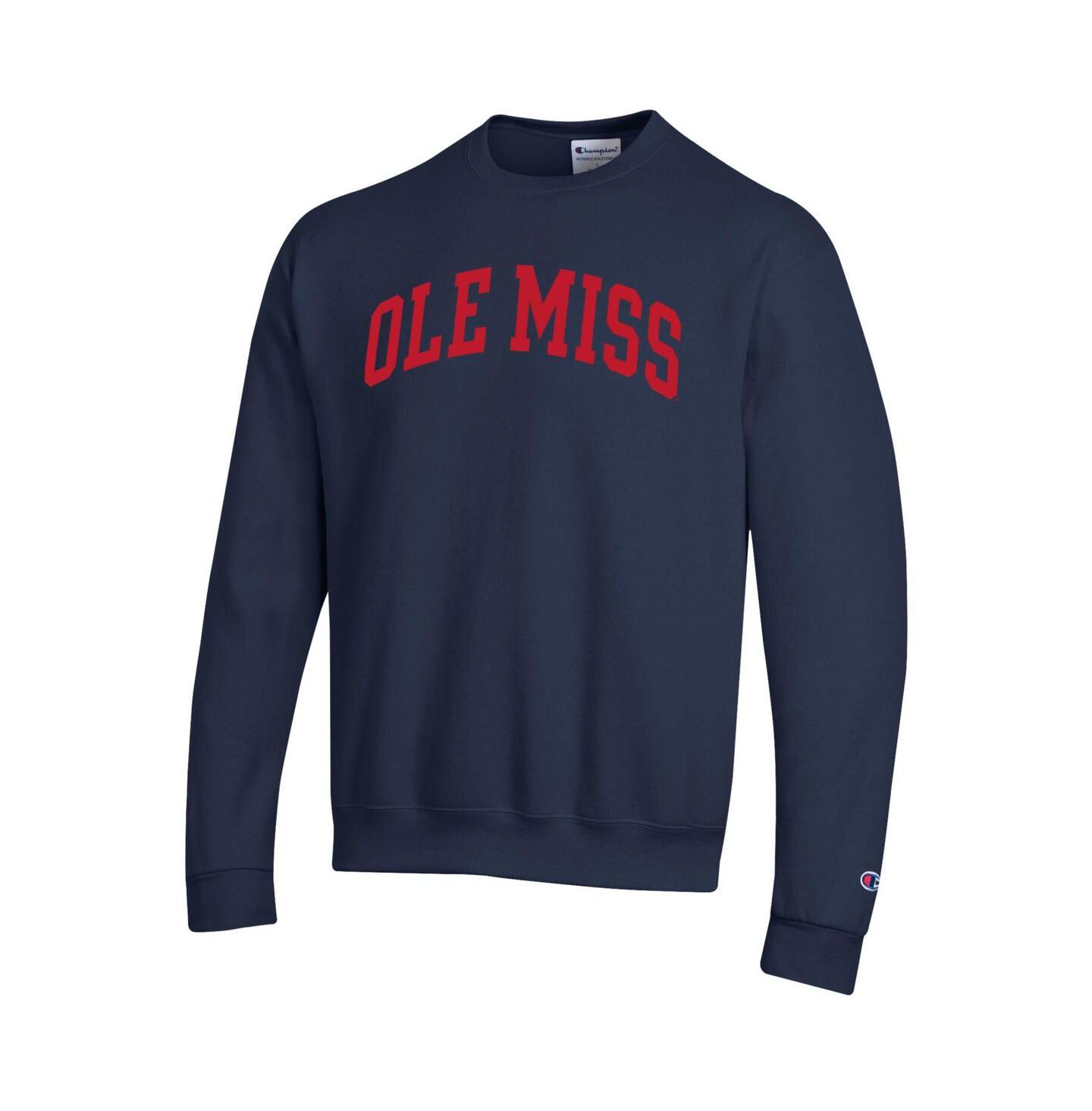 Мужской флисовый свитшот Champion Ole Miss Rebels Basic Arch, Navy, цвет: Тёмно-синий — фото 3