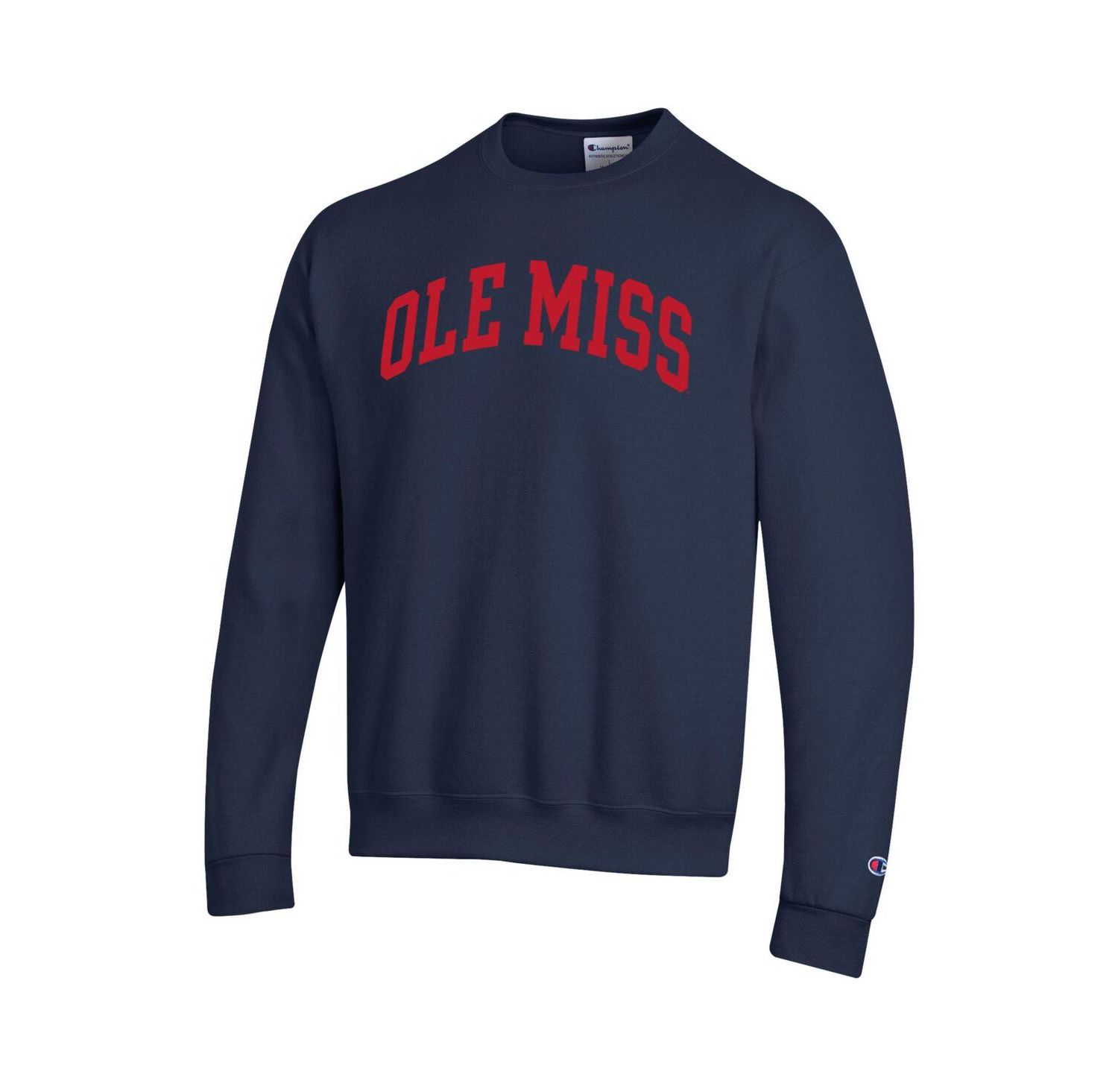 Men's Navy Ole Miss Rebels Basic Arch Fleece Pullover Sweatshirt