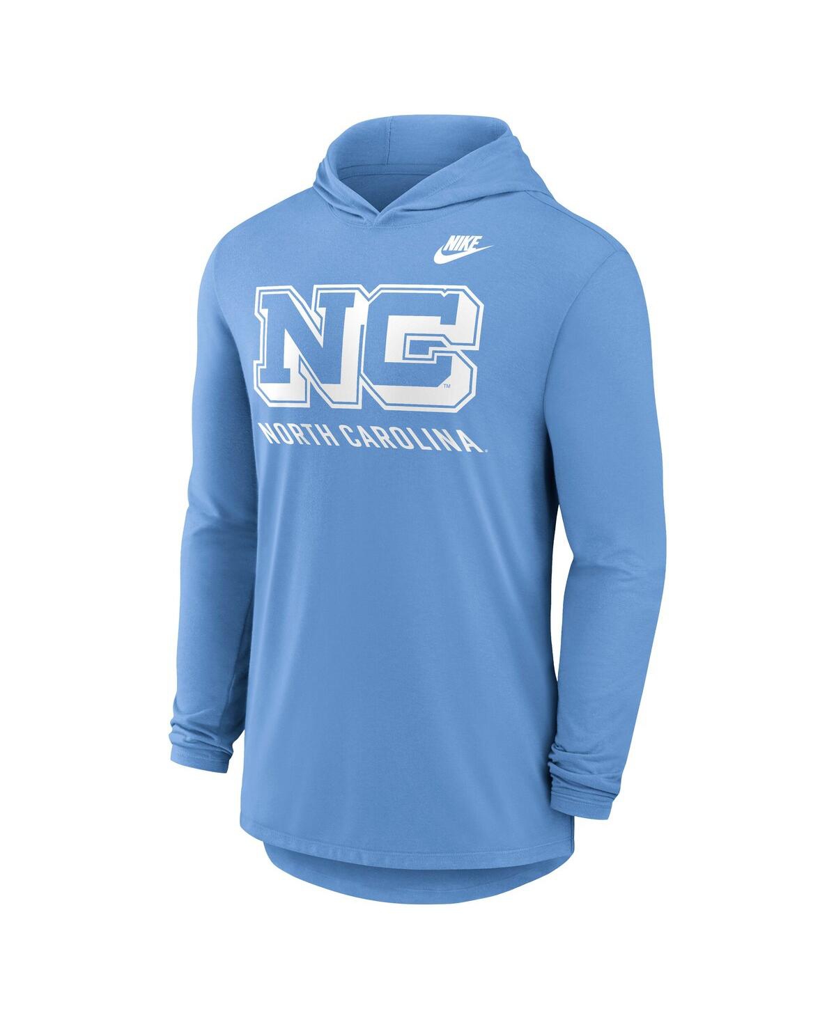 Nike Men's Carolina Blue North Tar Heels Legacy Tri-Blend Dri-fit Long Sleeve Hoodie T-Shirt